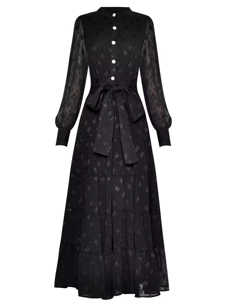 Lace up Long Dress -N133 – NINADIOR