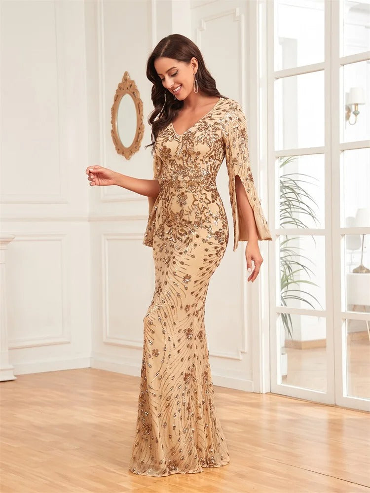 Champagne Evening Dresses - N079