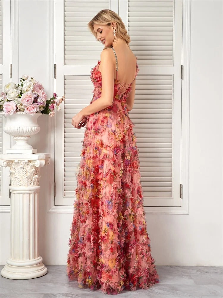 V-Neck Evening Dress - N054