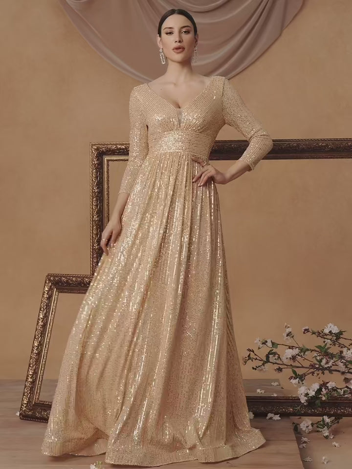 Luxury V Neck Dress - N082
